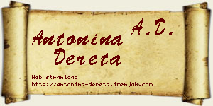 Antonina Dereta vizit kartica